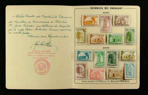 Filatelia Diplomática de Paraguay (1950) - Dedicatoria Emba