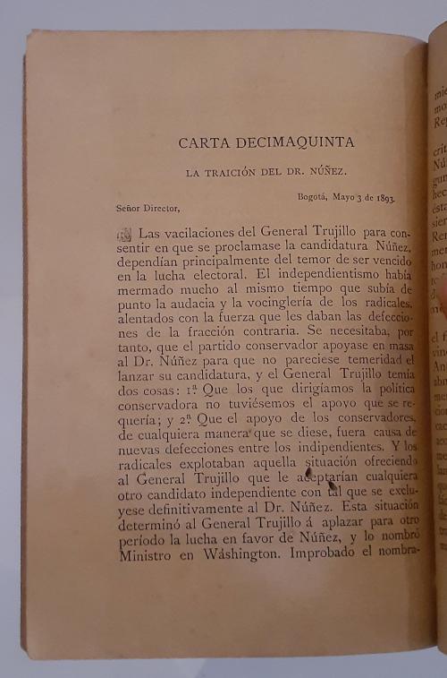 Holguín, Carlos : Cartas políticas por el doctor D. Carlos