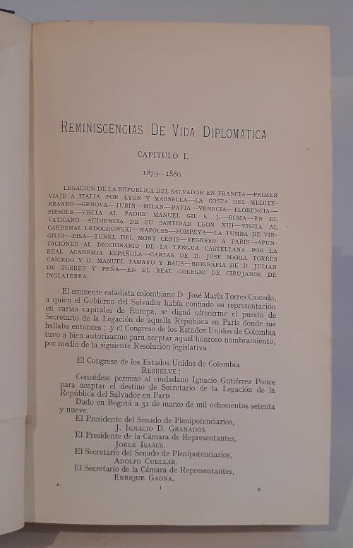 Gutiérrez Ponce, Ignacio : Reminiscencias de vida diplomát