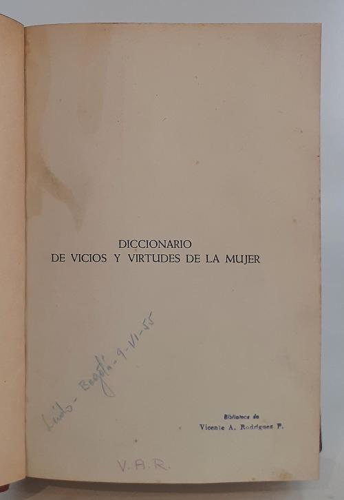 Dunoir, Patricio : Diccionario de vicios y virtudes de la