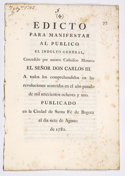 Carlos III / Caballero, Antonio y Góngora : Edicto para man