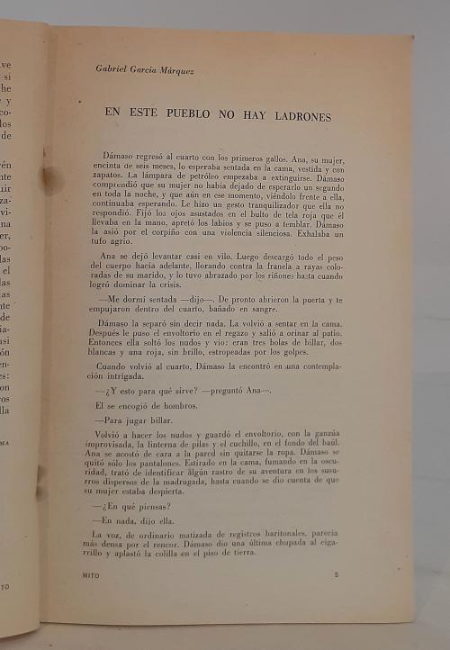 García Márquez, Gabriel : "En este pueblo no hay ladrones"