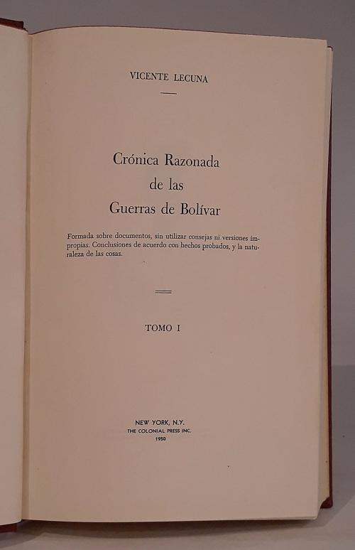 [Bolívar] Tres libros