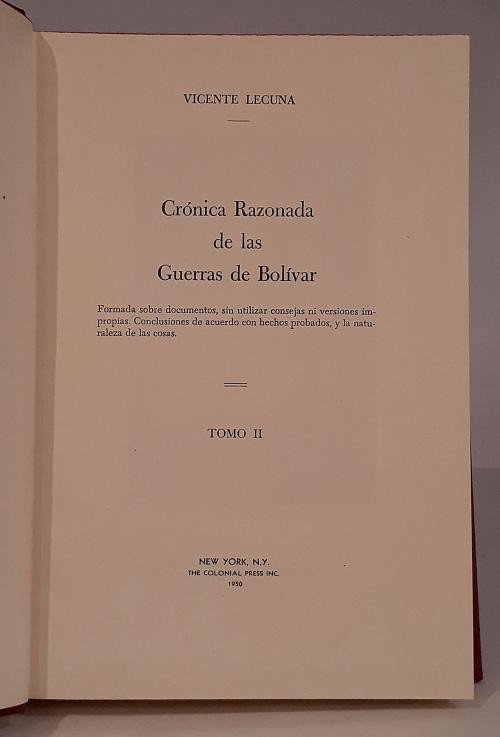 [Bolívar] Tres libros