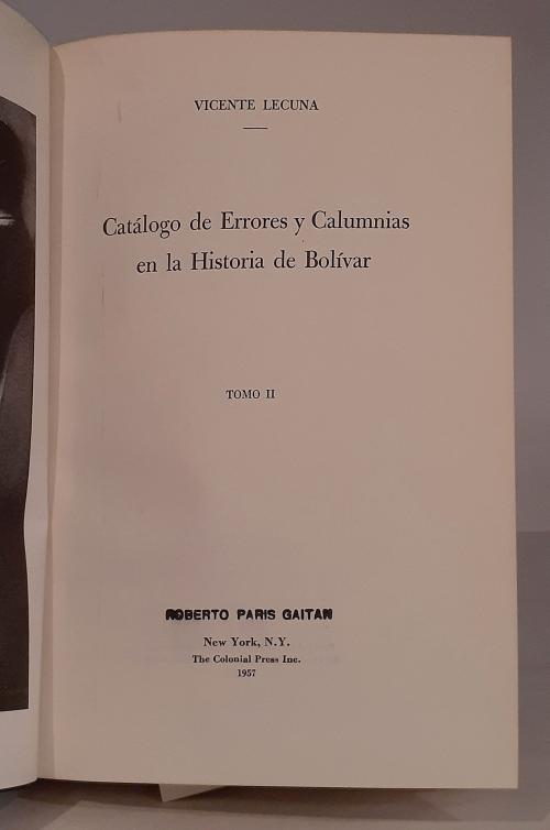 [Bolívar] Tres libros