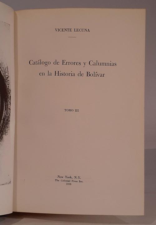 [Bolívar] Tres libros