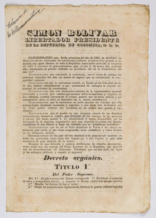 Bolívar, Simón : Simón Bolívar Libertador Presidente de la