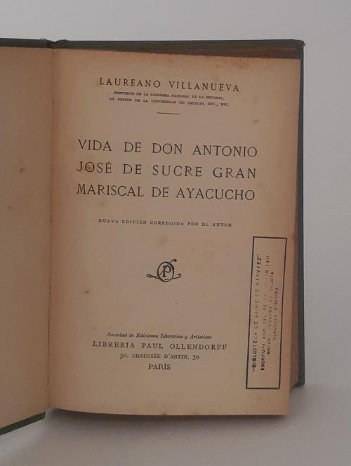 [Sucre] Importante conjunto de 8 libros relacionados con Su