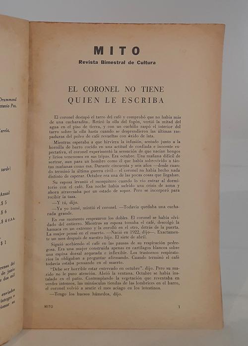 Gabriel García Márquez : "El coronel no tiene quien le escr