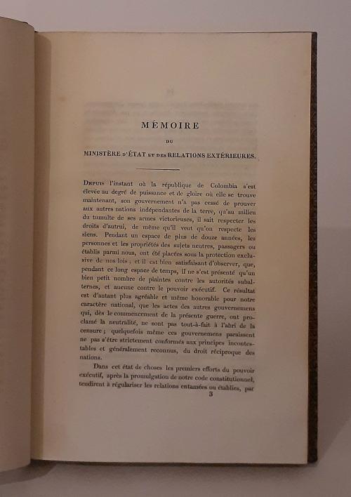 República de Colombia : Mémoires des Secrétaires d&#39;Etat d