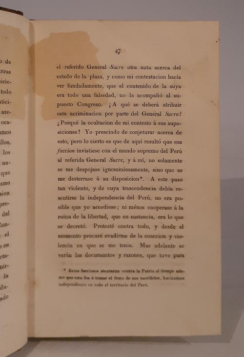 Riva Agüero, José de la : Exposición de don José de la Riv