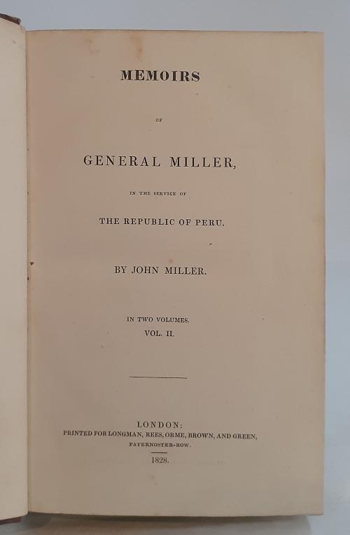 Miller, John  : Memoirs of General Miller, in the Service o