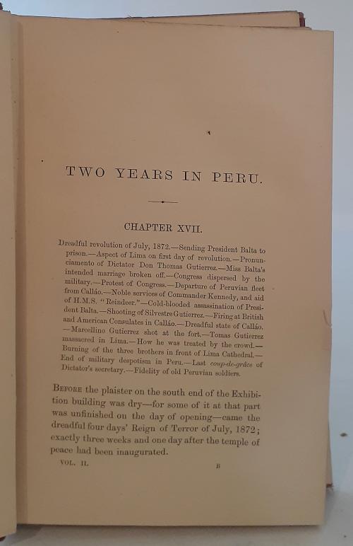 Hutchinson, Thomas J. : Two years in Peru with exploration