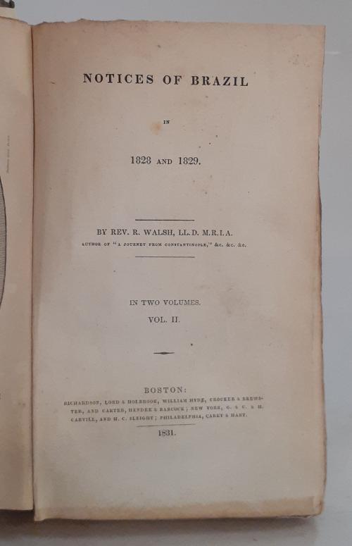 Walsh, Robert. LL. D. M. R. I. A.  : Notices of Brazil in 1