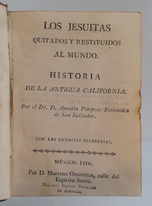 Fernández de San Salvador, Agustín Pomposo : Los jesuitas