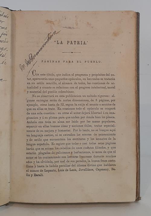 Páez, Adriano (Ali-Kelim) : La patria - páginas para el pue