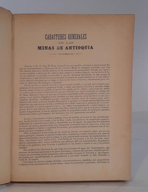 Mesa Jaramillo, José María : Minas de Antioquia. Catálogo