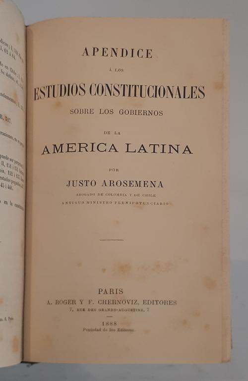 Arosemena, Justo : Estudios constitucionales sobre los gob