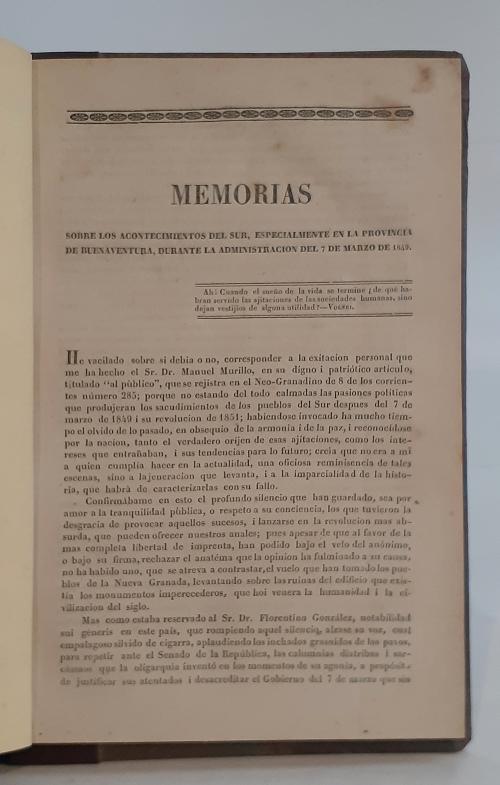 Mercado, Ramón : Memorias sobre los acontecimientos del sur