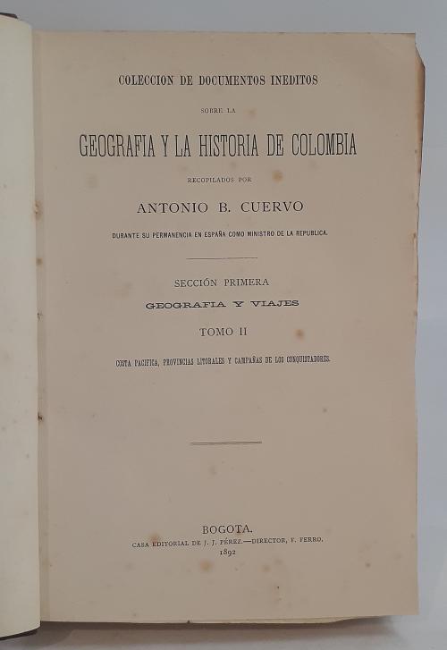 Basilio Cuervo, Antonio : Colección de documentos inéditos