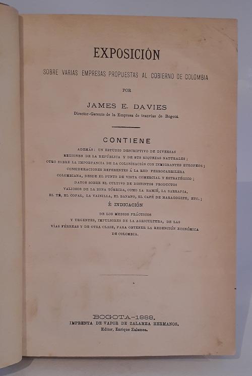 Davies, James E. : Exposición sobre varias empresas propues