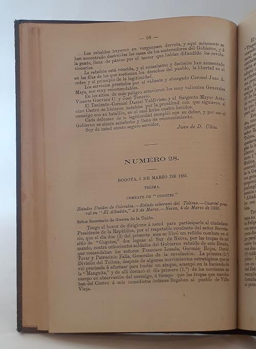 [Guerra de 1885] Cinco libros