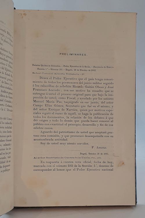 [Guerra de 1885] Cinco libros