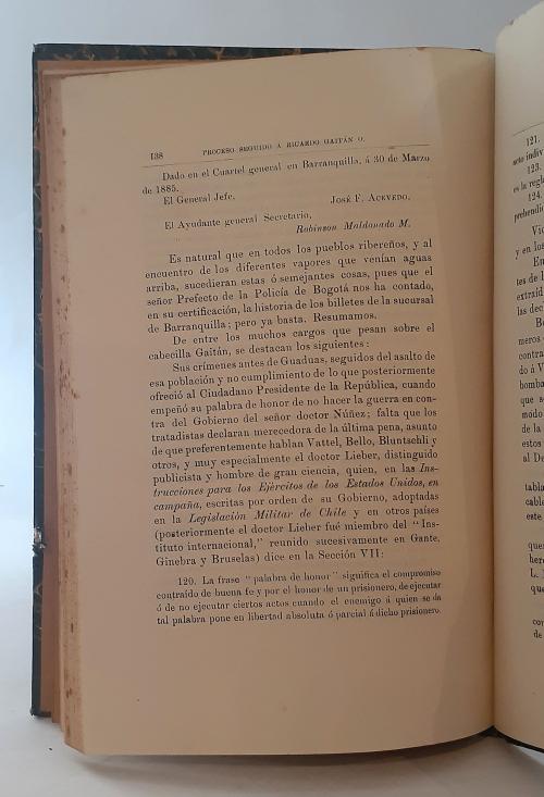 [Guerra de 1885] Cinco libros