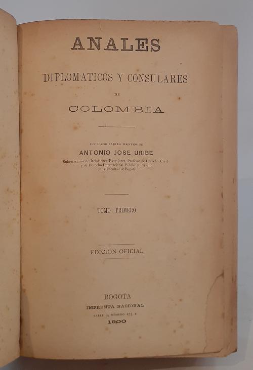 VV.AA. : Anales diplomáticos y consulares de Colombia