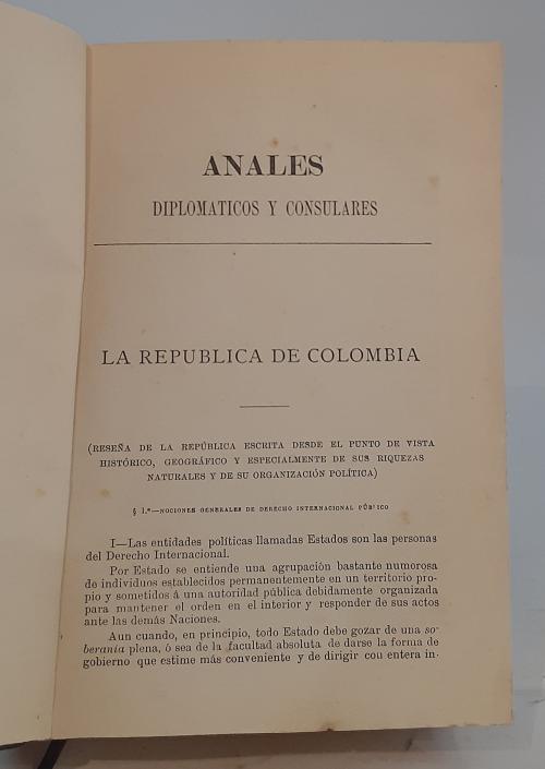 VV.AA. : Anales diplomáticos y consulares de Colombia