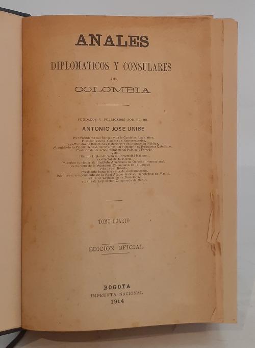 VV.AA. : Anales diplomáticos y consulares de Colombia