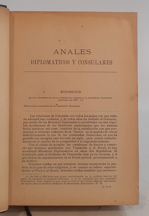 VV.AA. : Anales diplomáticos y consulares de Colombia