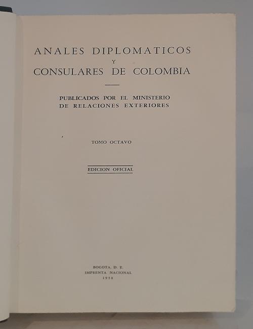 VV.AA. : Anales diplomáticos y consulares de Colombia