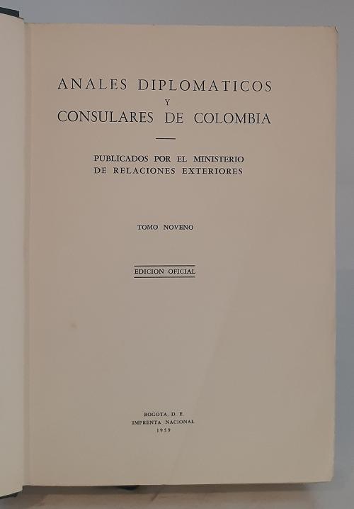 VV.AA. : Anales diplomáticos y consulares de Colombia