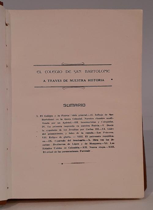 Restrepo, Daniel S. J.  : El colegio de San Bartolomé - I E