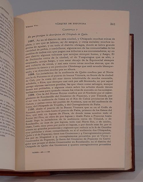 Vázquez de Espinosa, Antonio  : Compendio y descripción de