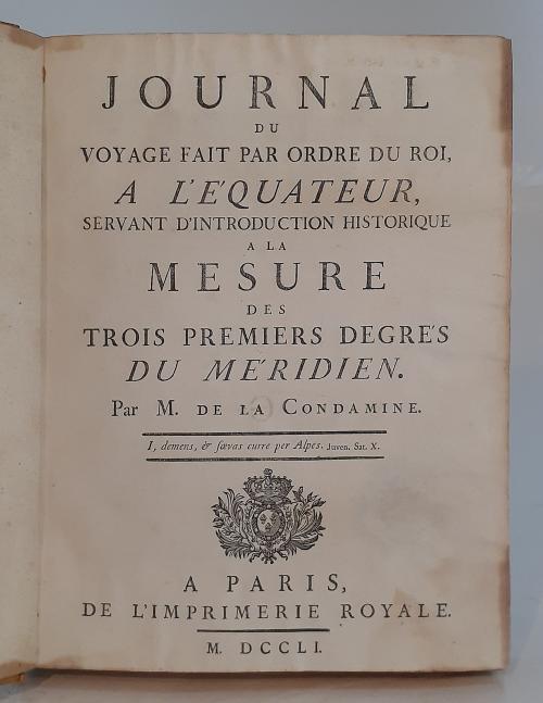 M. de la Condamine : Journal du Voyage fait par ordre du Ro