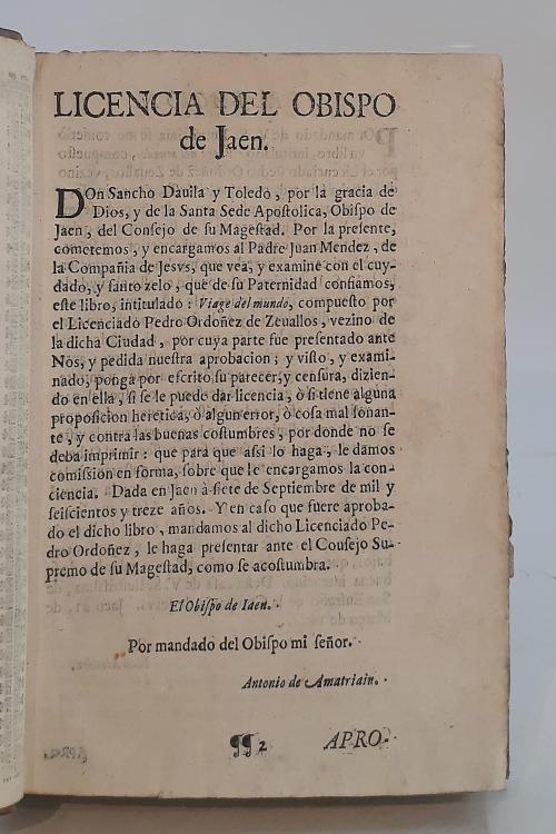Ordóñez de Cevallos, Pedro  : Historia y viage del mundo, a