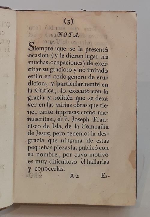 la Isla, Joseph Francisco de : Colección de papeles crític