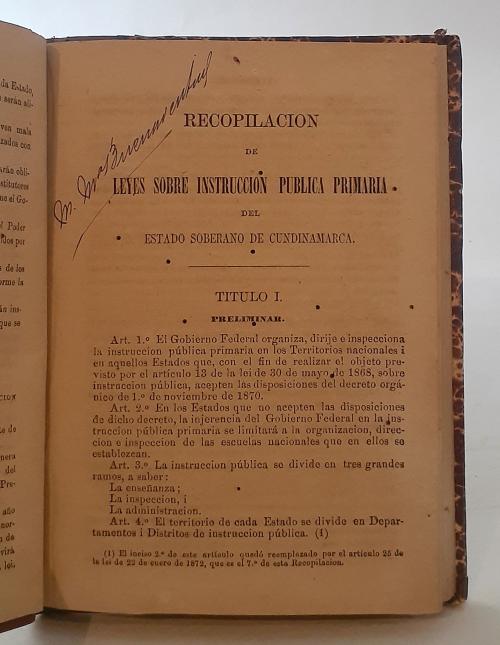 Zapata, Dámaso : Recopilación de leyes sobre instrucción pú