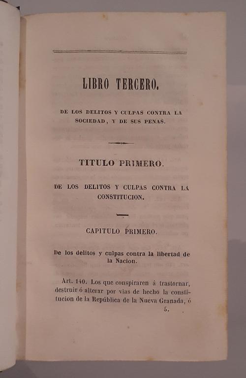 Congreso de Nueva Granada : Código Penal de la Nueva Granad