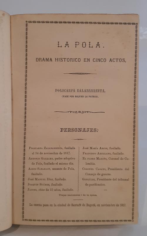 Rivas, Medardo : La Pola: drama histórico en cinco actos [