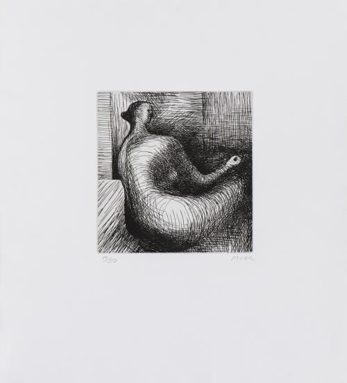 Henry Moore : Seated figure with architecture background
