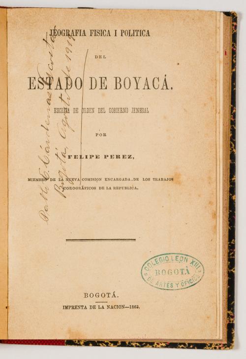 Pérez, Felipe : Geografía física i política del estado de B