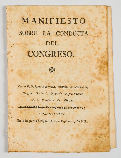 Herrera, Ignacio de : Manifiesto sobre la conducta del Cong