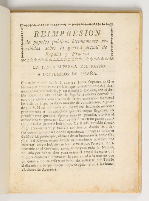 Reimpresión de papeles públicos últimamente recibidos sobre