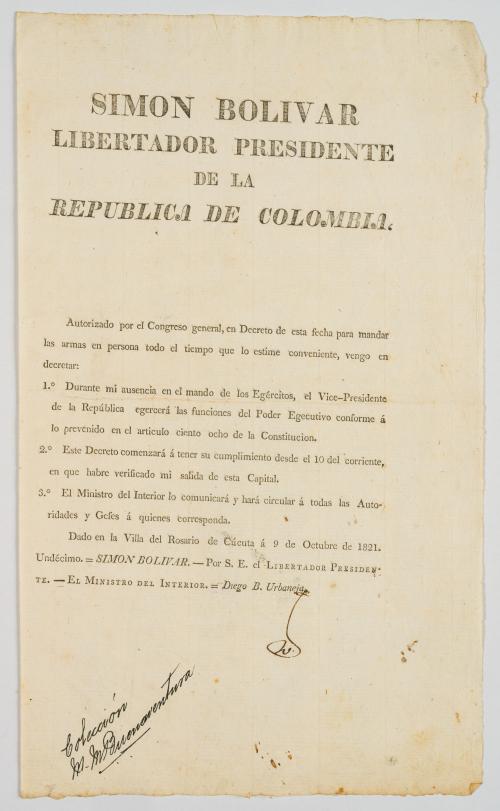 Bolívar, Simón  : Simón Bolívar libertador presidente de la