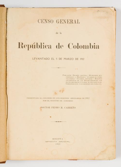 Censo de población de la república de Colombia correspondie