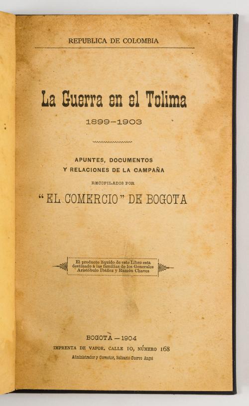 La guerra en el Tolima 1899 - 1903