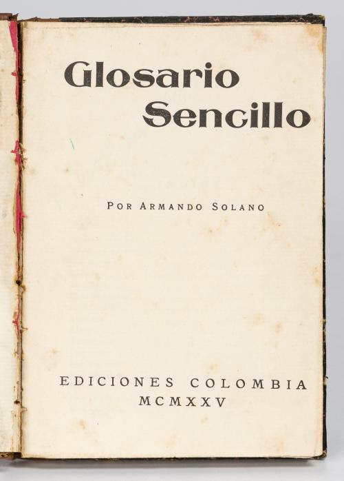 Solano, Armando : Glosario sencillo